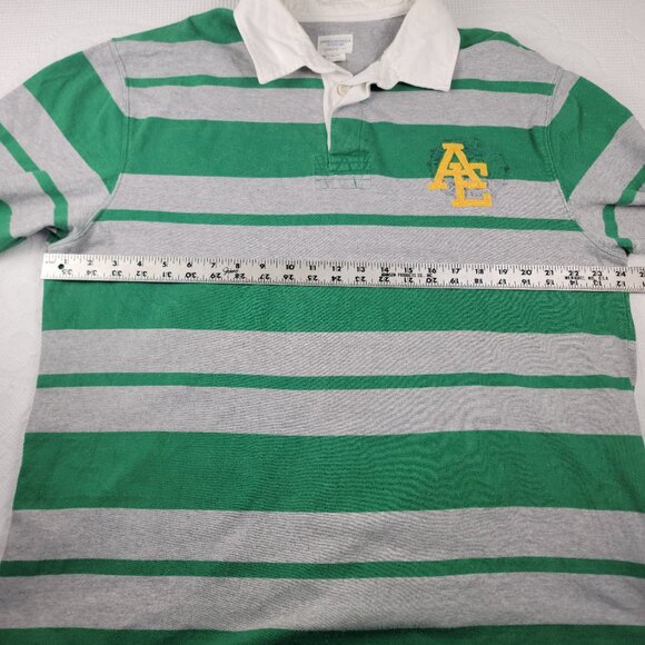 Vtg American Eagle shirt rugby polo men's size XL green grey retro stripe collar - Picture 6 of 10